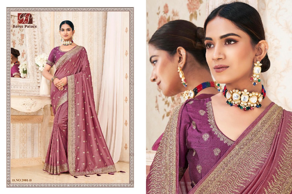 Saree Palace D.no 2001 To 2005 Series Wholesale Vichitra Silk Sarees