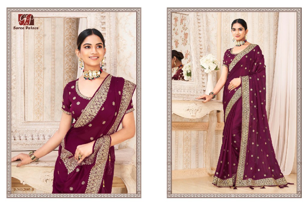 Saree Palace D.no 2001 To 2005 Series Wholesale Vichitra Silk Sarees