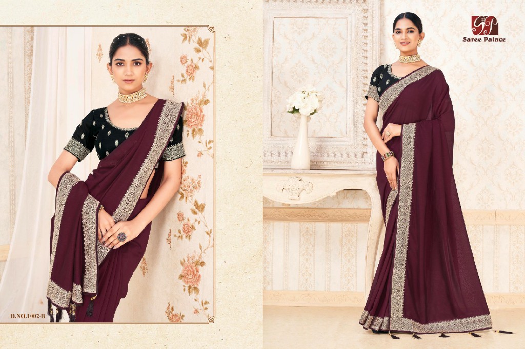 Saree Palace D.no 1001 To 1005 Series Wholesale Vichitra Silk Sarees