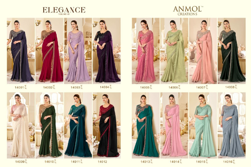 Anmol Creations Elegance Vol-19 Wholesale Function Wear Ethnic Sarees