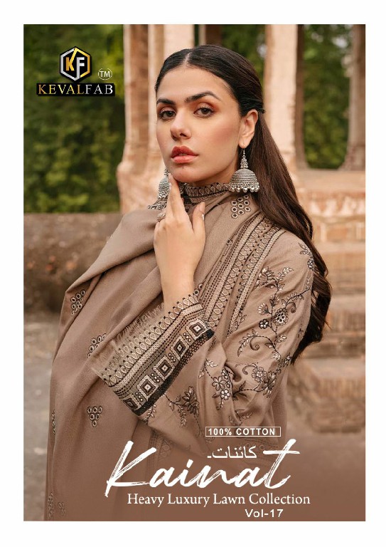 Keval Fab Kainat Vol-17 Luxury Lawn Collection Cotton Dress Material