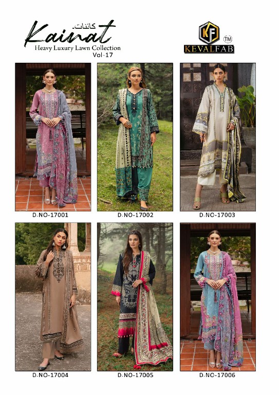 Keval Fab Kainat Vol-17 Luxury Lawn Collection Cotton Dress Material