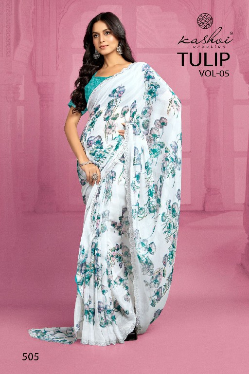 kashvi creation tulip vol 5 latest collection cotton rimzim saree