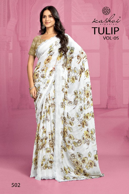 kashvi creation tulip vol 5 latest collection cotton rimzim saree