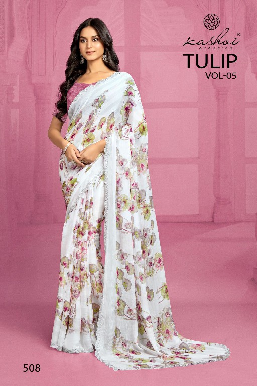 kashvi creation tulip vol 5 latest collection cotton rimzim saree