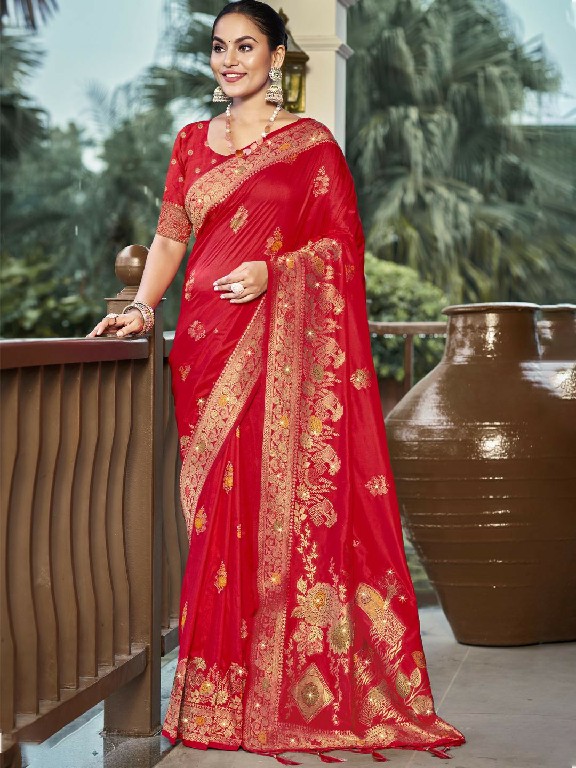 bunawat radhika pyari vol - 02 festival wear wedding wear silk fabric saree