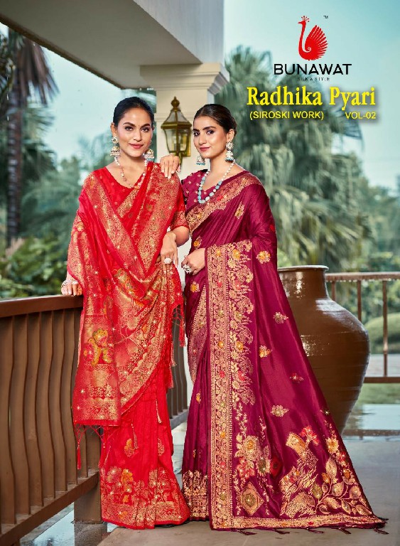 bunawat radhika pyari vol - 02 festival wear wedding wear silk fabric saree