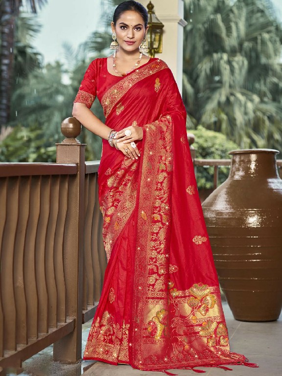 bunawat radhika pyari vol - 02 festival wear wedding wear silk fabric saree