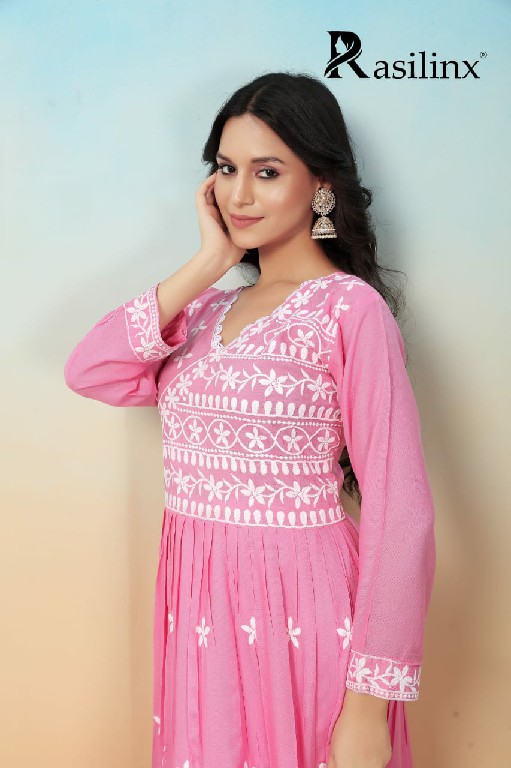 Rasili Nx Sui Dhaga Vol-4 Wholesale Chikankari Gown Kurti With Pant Set