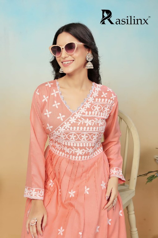 Rasili Nx Sui Dhaga Vol-4 Wholesale Chikankari Gown Kurti With Pant Set