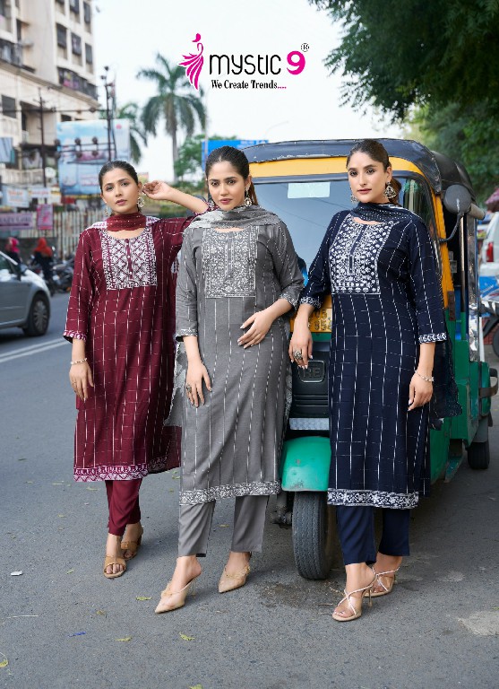 Mystic 9 Maya Vol-1 Wholesale Straight Cut Kurti With Pant And Dupatta