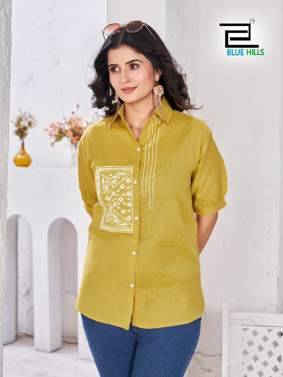 blue hills present nathalia readymade cotton western top for ladies