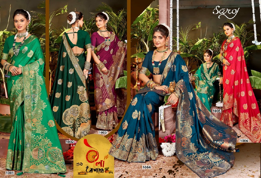 Saroj Nairaa Dola Saroski Vol-5 Wholesale Dola Fabrics Silk Sarees