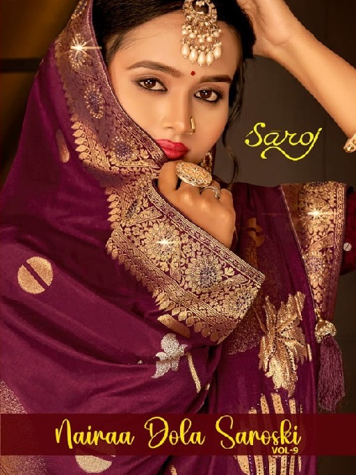 Saroj Nairaa Dola Saroski Vol-9 Wholesale Dola Fabrics Silk Sarees