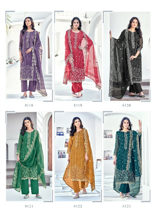 Bela Eraya Wholesale Premium Organza Fabrics Straight Salwar Suits