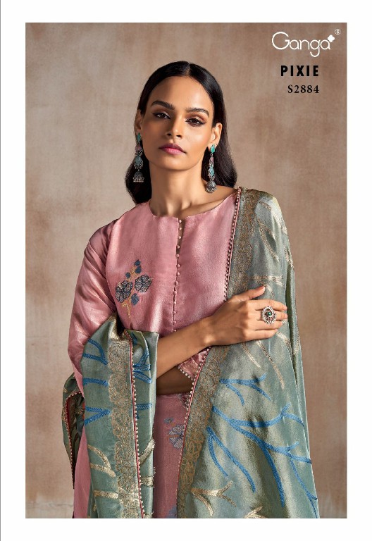 Ganga Pixie S2884 Wholesale Viscose Silk Jacquard Salwar Kameez