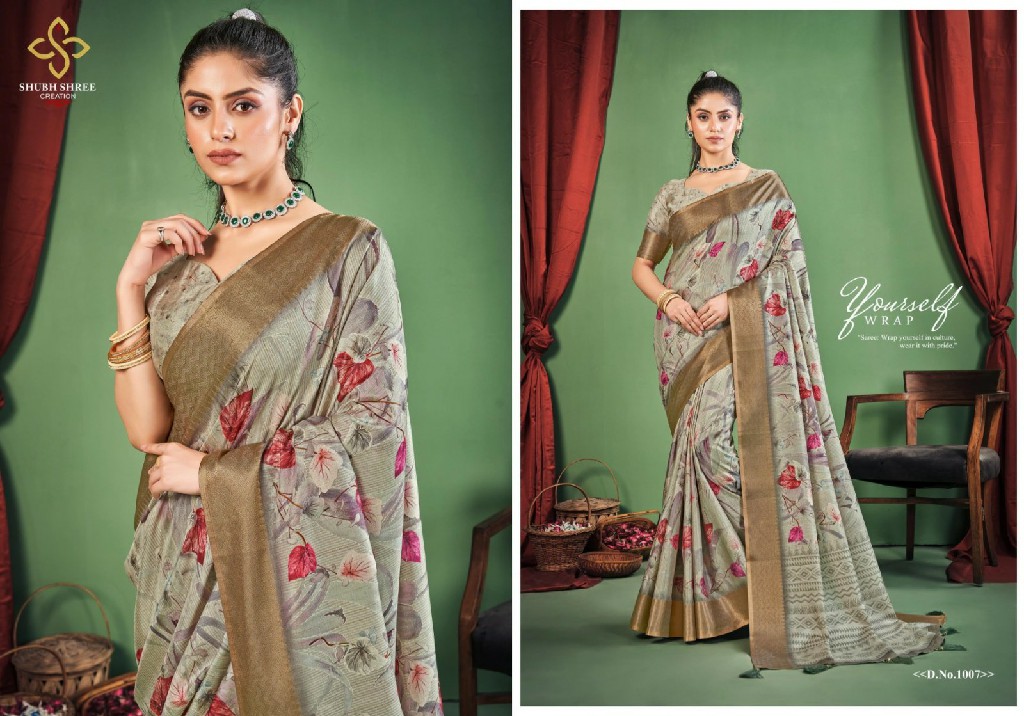 shubh shree creation toral digital dola silk casual wear ladies saree