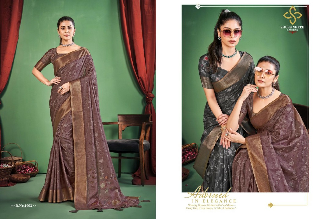 shubh shree creation toral digital dola silk casual wear ladies saree