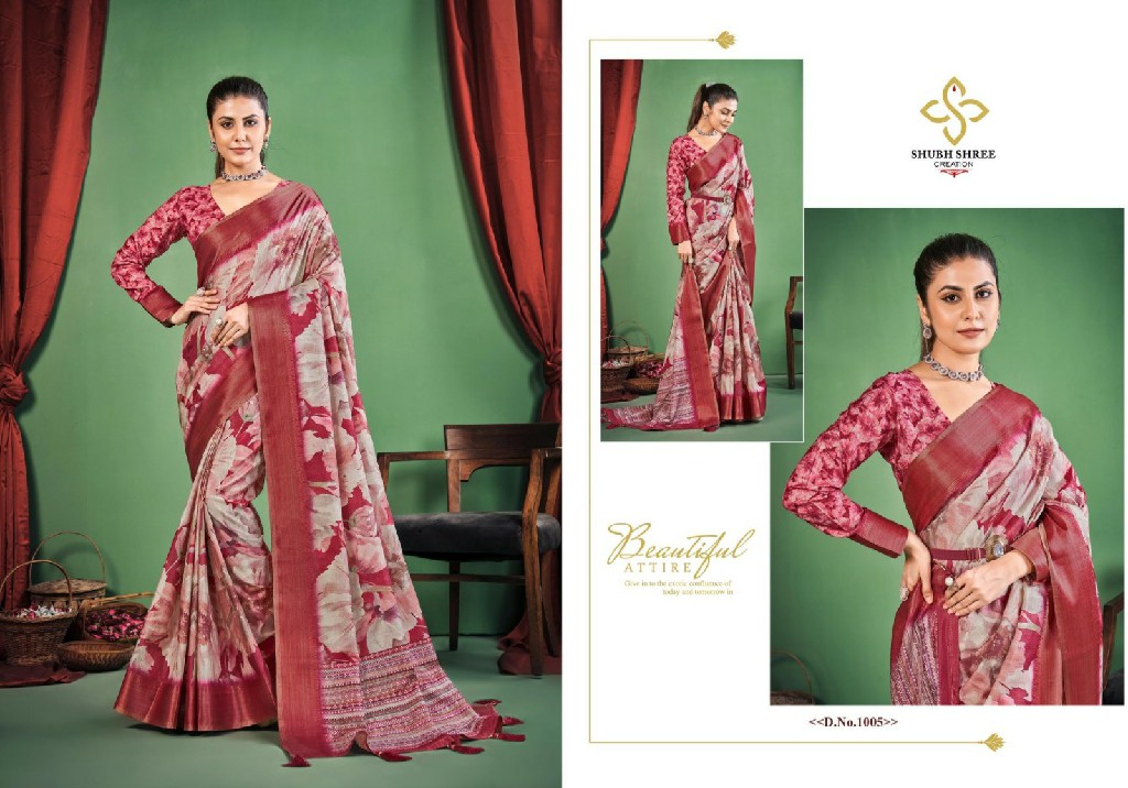 shubh shree creation toral digital dola silk casual wear ladies saree