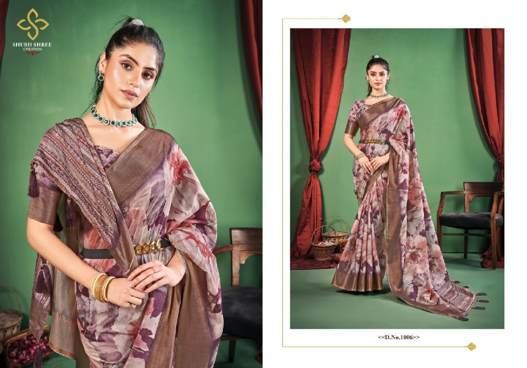 shubh shree creation toral digital dola silk casual wear ladies saree