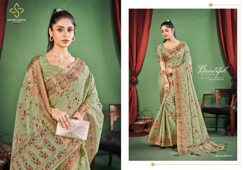 shubh shree creation toral digital dola silk casual wear ladies saree