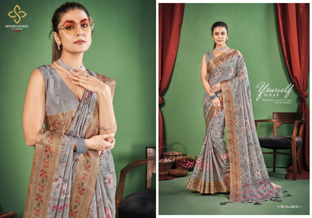 shubh shree creation toral digital dola silk casual wear ladies saree