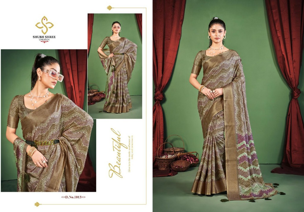 shubh shree creation toral digital dola silk casual wear ladies saree