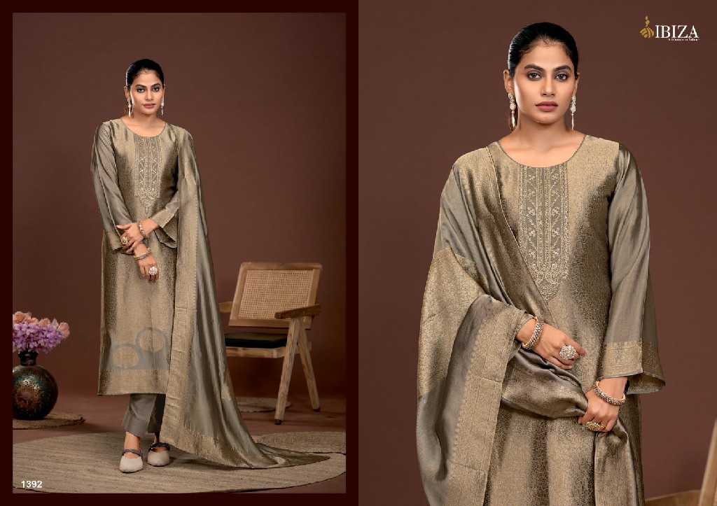 ibiza sakhi vol 5 banglory silk jacquard embroidery unstitch salwar kameez