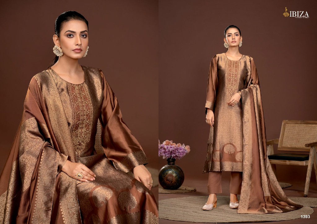 ibiza sakhi vol 5 banglory silk jacquard embroidery unstitch salwar kameez