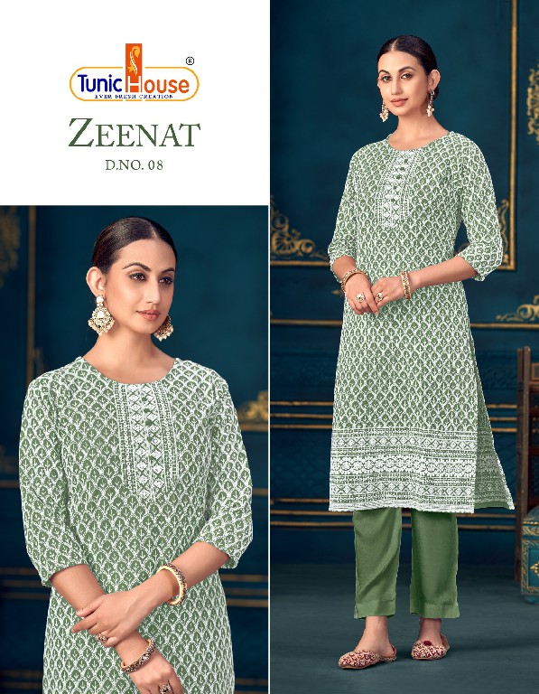 TUNIC HOUSE ZEENAT CHIKANKARI KURTI SIZE SET COMBO COLLECTION