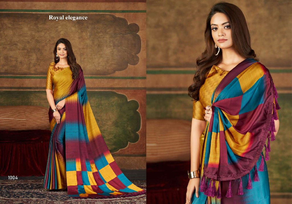 Silkvilla Signature Wholesale Satin Silk Fabrics Printed Sarees