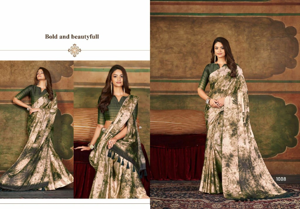 Silkvilla Signature Wholesale Satin Silk Fabrics Printed Sarees