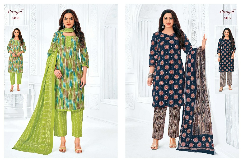 Pranjul Priyanka Vol-24 Wholesale Unstitched Cotton Printed Dress Material
