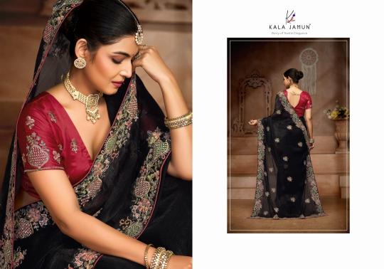 karma vol 1 by kala jamun chiffon silk designer saree for women