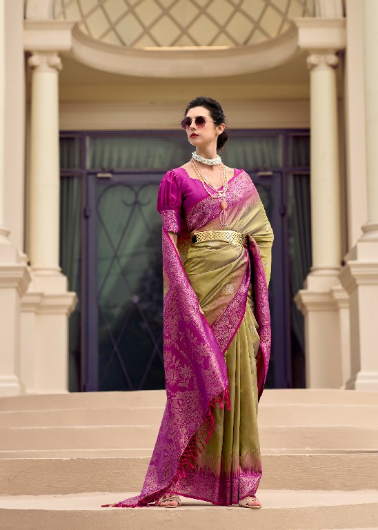 rajpath launch white mango silk with contras border festive wear ethnic saree