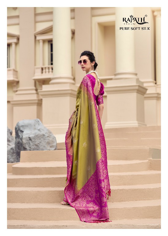 rajpath launch white mango silk with contras border festive wear ethnic saree