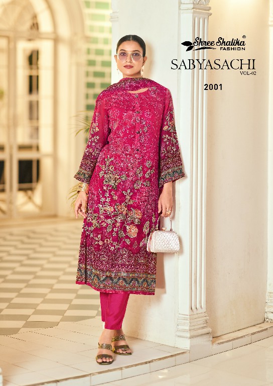 Shree Shalika Sabyasachi Vol-2 Wholesale Pure Georgette Fabrics Straight Salwar Suits