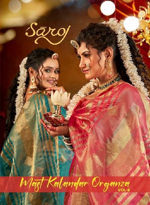 Saroj Mast Kalandar Organza Vol-8 Wholesale Soft Organza Sarees