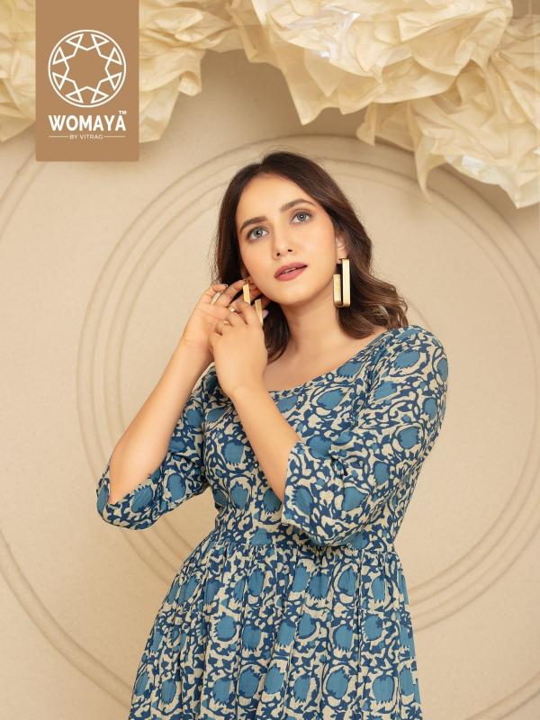 womayas kurtis vibrance floral vol 3 fully stitch cotton cambric printed classic kurti gown