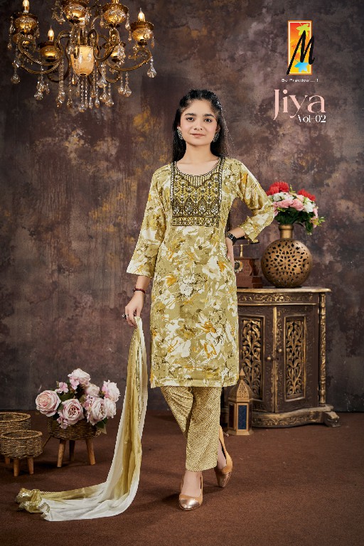 jiya vol 2 by master capsule rayon readymade kids modern salwar suit set