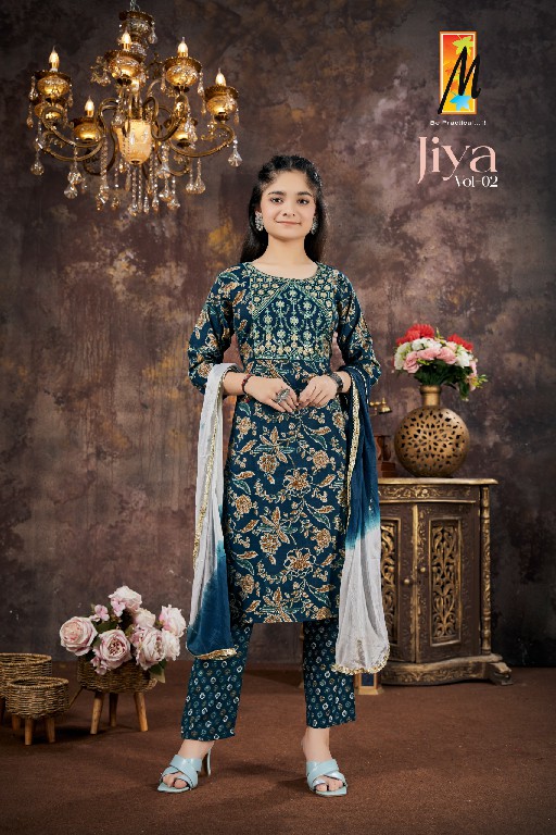 jiya vol 2 by master capsule rayon readymade kids modern salwar suit set