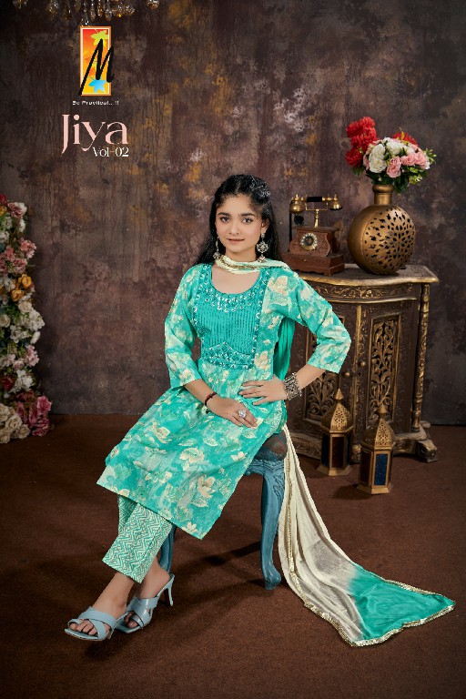 jiya vol 2 by master capsule rayon readymade kids modern salwar suit set