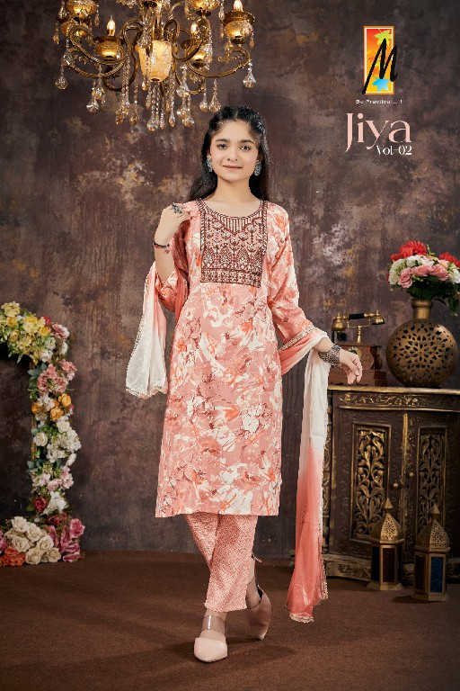 jiya vol 2 by master capsule rayon readymade kids modern salwar suit set