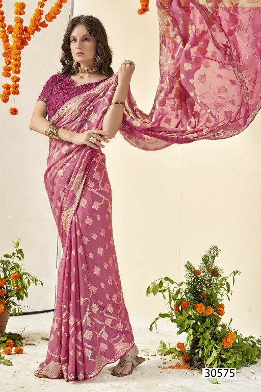 Vallabhi Agnira Vol-5 Wholesale Floral Print With Swaroski Work Sarees