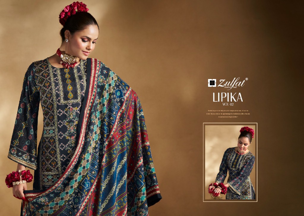 Zulfat Lipika Vol-2 Wholesale Viscose Reyon With Work Dress Material