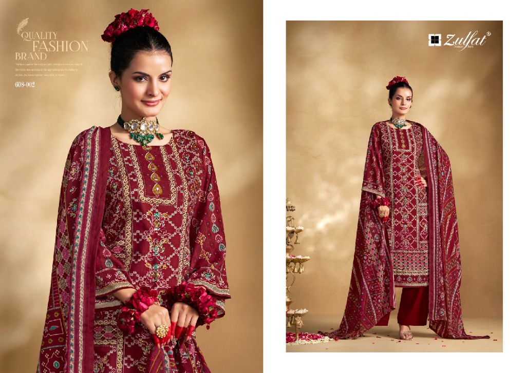 Zulfat Lipika Vol-2 Wholesale Viscose Reyon With Work Dress Material