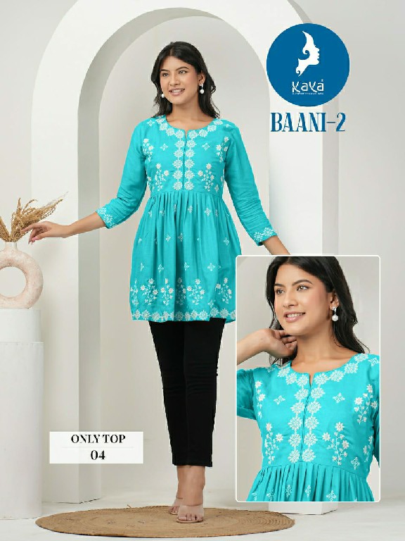 Kaya Baani Vol-2 Wholesale Reyon With Work Short Tops