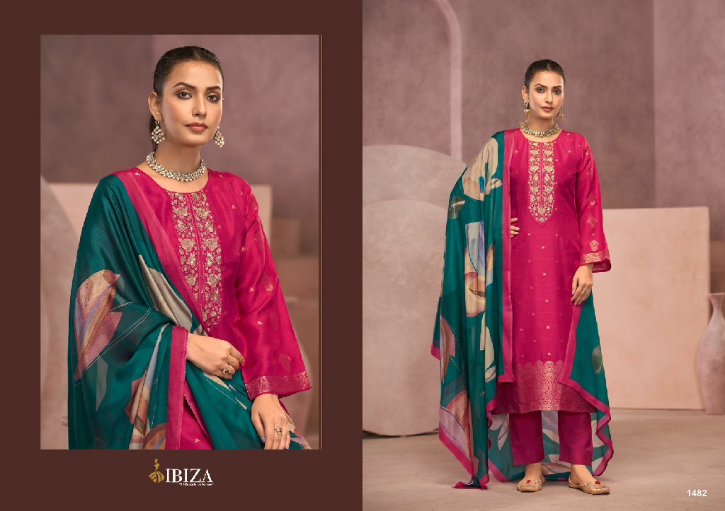 ibiza grache silk jaquard fashionable salwar kameez