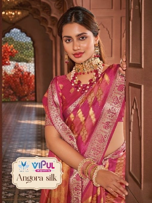 vipul fashion launch angora silk 87201-87208 party wear saree online