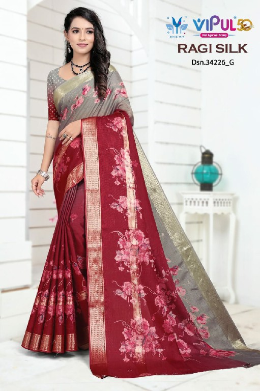 Vipul Ragi Silk 34226 Colour Wholesale Ethnic Sarees